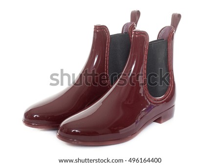 wellington boot in front of white background