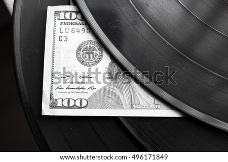 vinyl record with a dollars