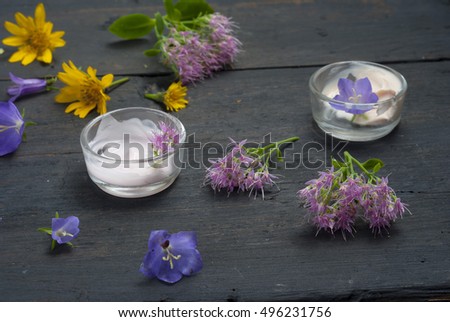 flower in wood  table