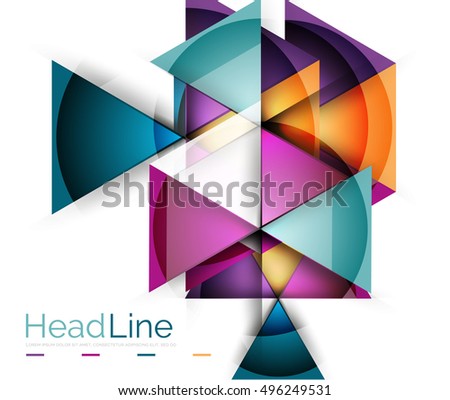 Glossy glass modern triangle layout. Vector background