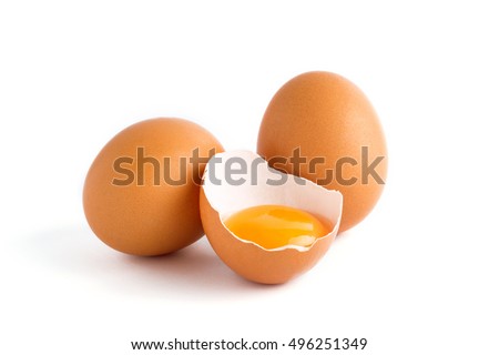 Eggs isolated on white background Royalty-Free Stock Photo #496251349