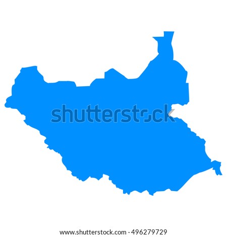 High detailed blue vector map - South Sudan