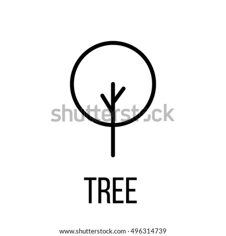 Tree icon or logo in modern line style. High quality black outline pictogram for web site design and mobile apps. Vector illustration on a white background. 