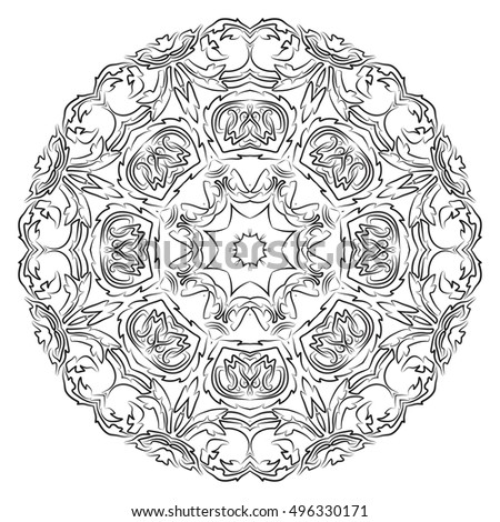vector illustration of mandala, vintage decorative element. EPS