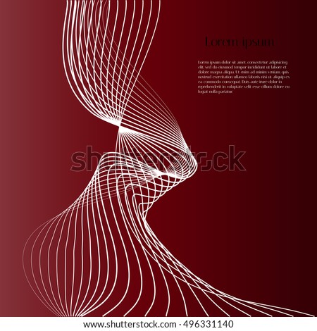 Vector red and brown background with white wave and example text