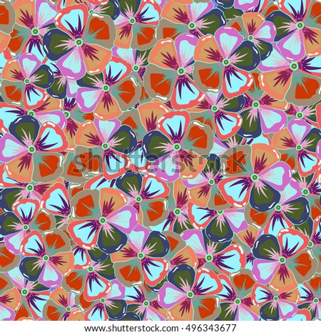 Vector cute pattern in small multicolor flower. Small colorful flowers. Motley illustration. Multicolored spring floral background. The elegant the template for fashion prints.