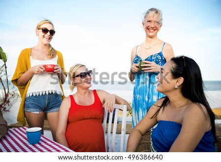 Women Talking Discussion Outdoors Concept