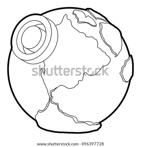 Outline illustration of earth vector icon for web