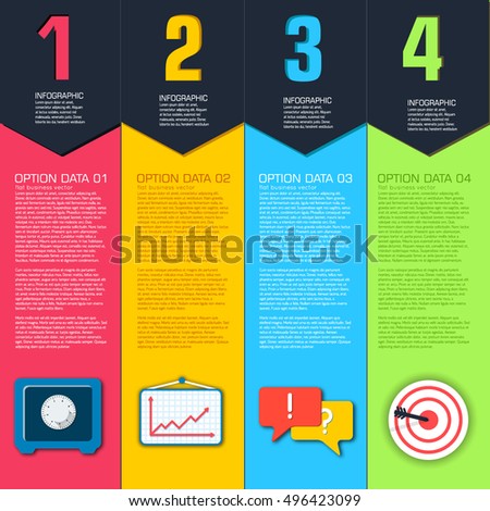 Business flat infographic template with text fields. Vector Illustration