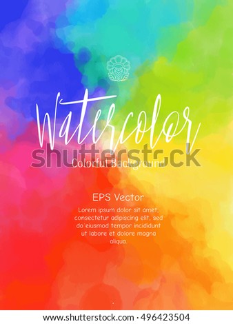 Abstract vector hand-drawn watercolor background. Stock vector illustration.