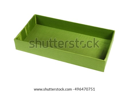 Empty green box isolated on white background