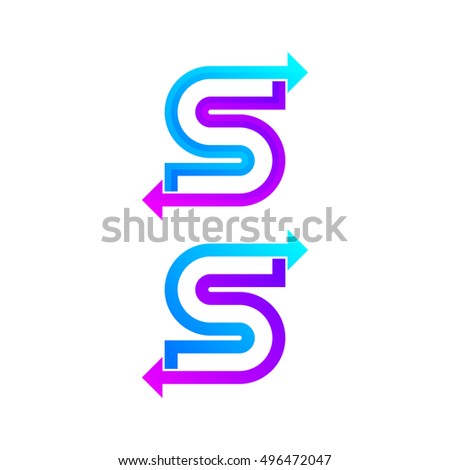 Letter S logo design template. Arrow creative sign