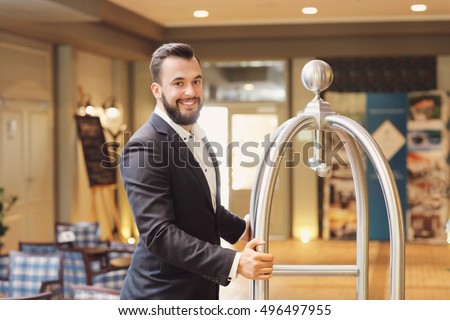 Picture of bellboy in hotel