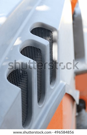 Road roller grill, closeup