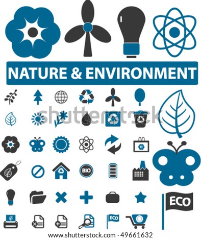 36 nature & environment signs. vector