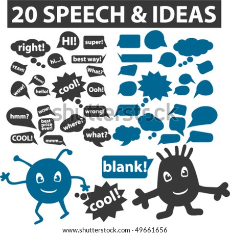 20 speech & ideas signs. vector
