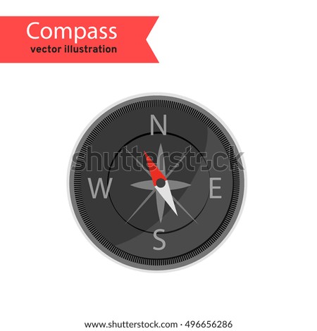 Compass. Vector compass isolated on white background.