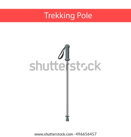 Trekking Pole. Vector trekking pole isolated on white background.