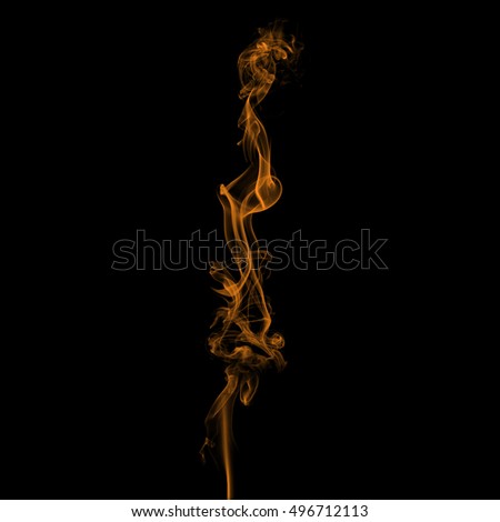 golden brown smoke abstract on black background, darkness concept. movement of smoke ink. Abstract design of golden brown powder cloud against dark background.
