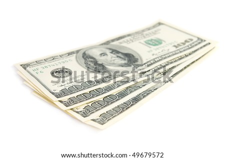 Dollar banknotes. Isolated on white background.