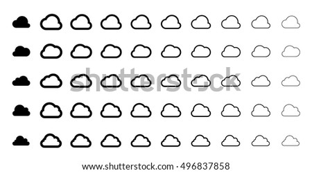 Download black cloud connect icons pack on white background