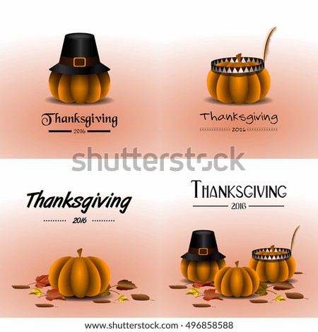 Set of thanksgiving day banners, Vector illustration