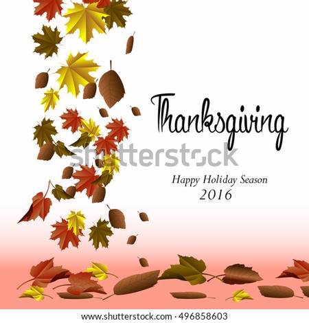 Thanksgiving day banner with leaves, Vector illustration