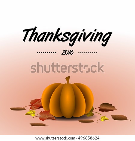 Thanksgiving day banner with a pumpkin, Vector illustration