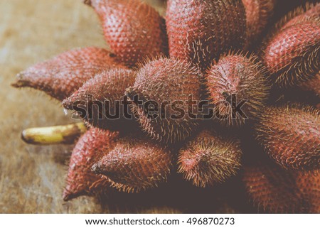 Thailand's red fruit called Salacca.