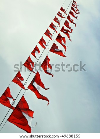 Small triangular waving flags