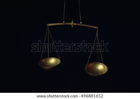 Old fashioned scale as a symbol of justice