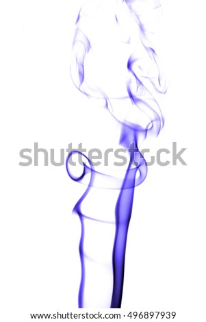 Abstract colored smoke isolated on a white background for use in design