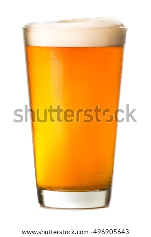 Pint of Amber Ale on White