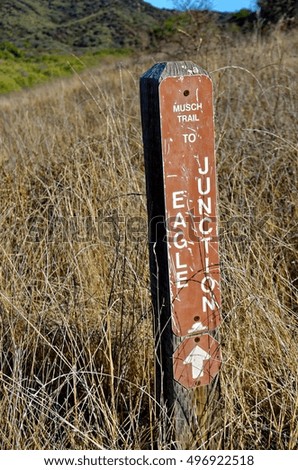 Sign for Junction Eagle in Topanga State park