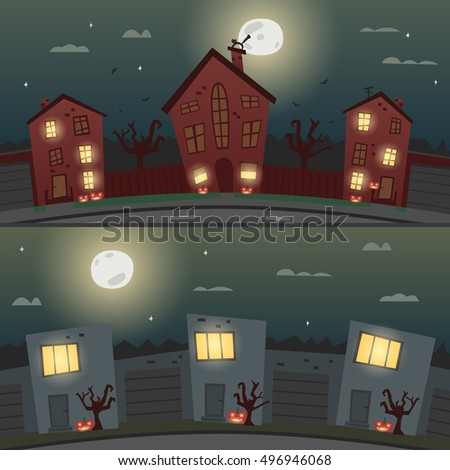 Set of Halloween backgrounds for banners, invitations, posters or web