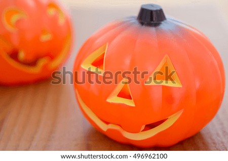 Scene of Halloween pumpkins