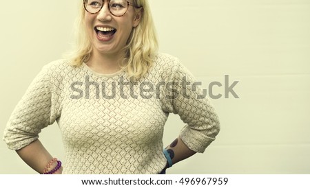 Portrait Asian Girl Smiling Happiness Concept