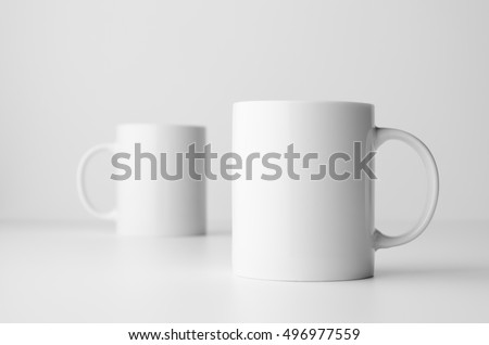 Mug Mock-Up - Two Mugs Royalty-Free Stock Photo #496977559