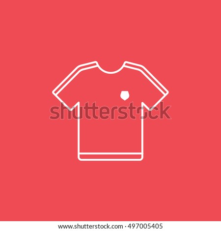 Soccer Uniform Line Icon On Red Background
