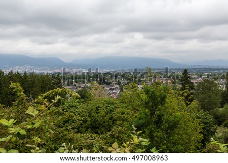 View of Vancouver from the Canadian mountains