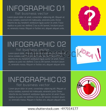 Business flat infographic template banners with text fields. Vector Illustration