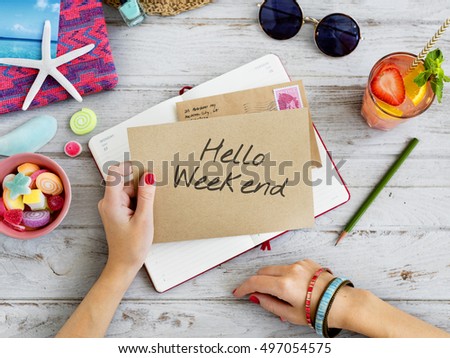 Be Happy Fun Weekends Concept Royalty-Free Stock Photo #497054575