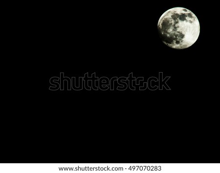 Peaceful background, night sky with full moon, stars, beautiful clouds