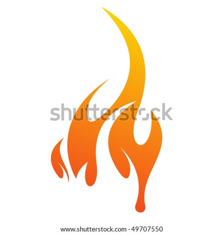 abstract fire icon with white background, vector illustration