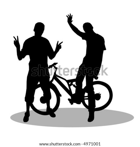 vector, men, silhouette, people, painting, illustration, group, crowd, art