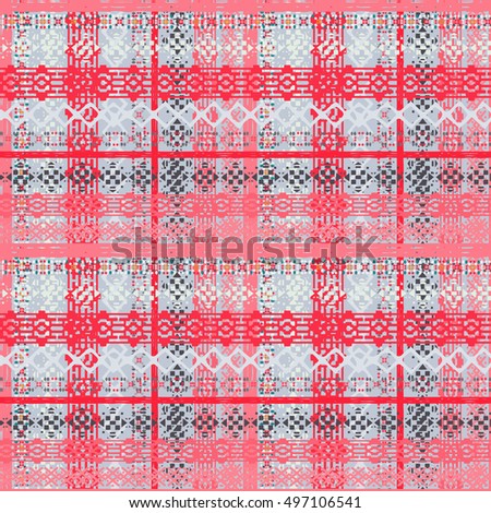 Boho style. Ethnic plaid seamless pattern. Tribal art print. Old abstract striped background texture. Lines, Stripes. Decoration