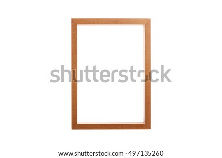 a square wood(oak, teak) photo frame isolated white.