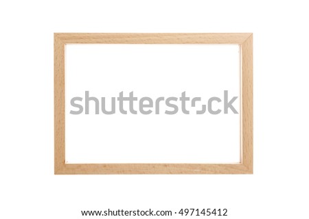 a square wood(oak, maple) photo frame isolated white.