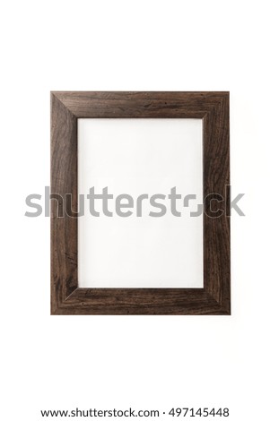 a square wood(walnut) photo frame isolated white.