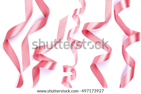 Red ribbon collection isolated on white